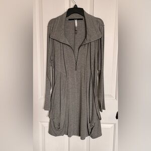 Kensie Gray Long Sleeve French Terry Dress Never Worn
